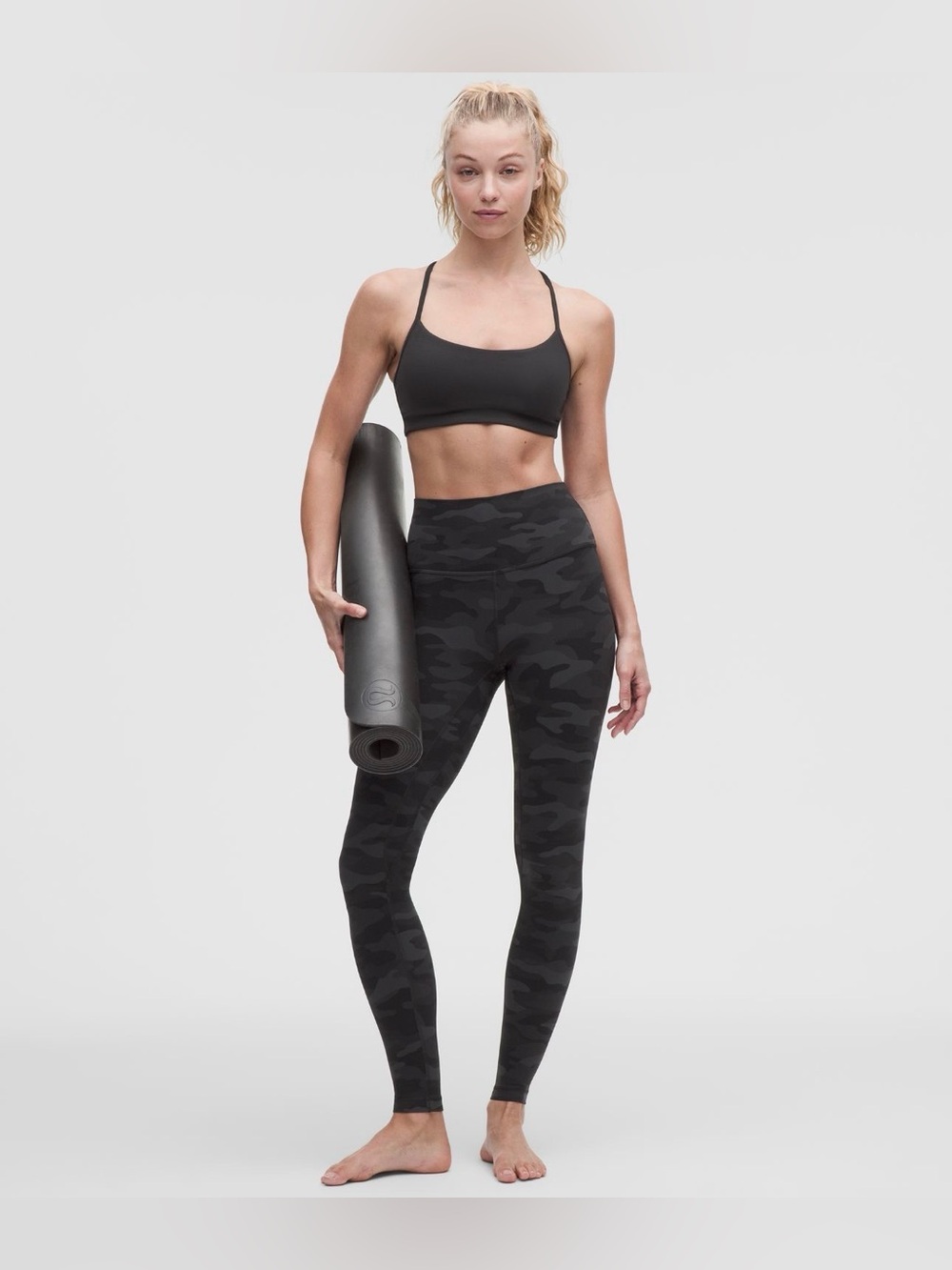 Lululemon Align high-rise leggings in black & charcoal grey camo print, size 6